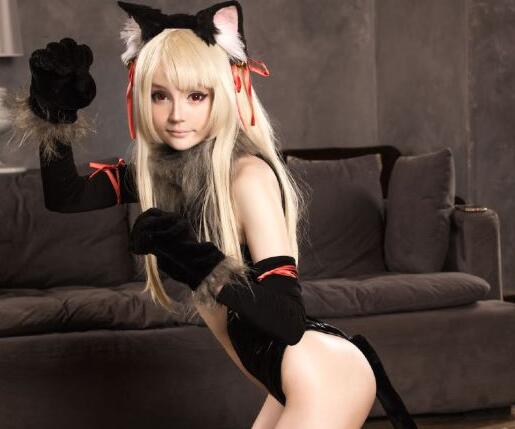 俄国美少女黑丝猫娘装 马猴烧酒伊莉雅COS