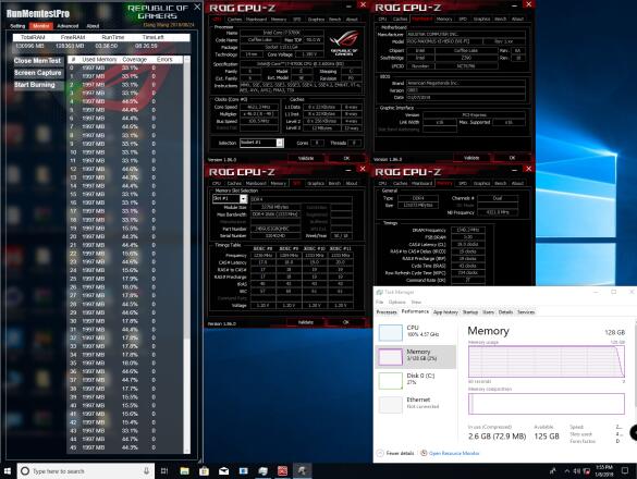 华硕Z390系列主板支持128GB内存容量