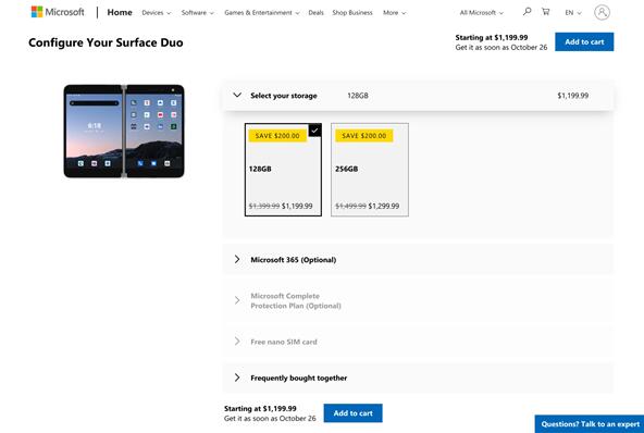 一个半月跌了1300多元 Surface Duo降至8000元：或因销售不及预期